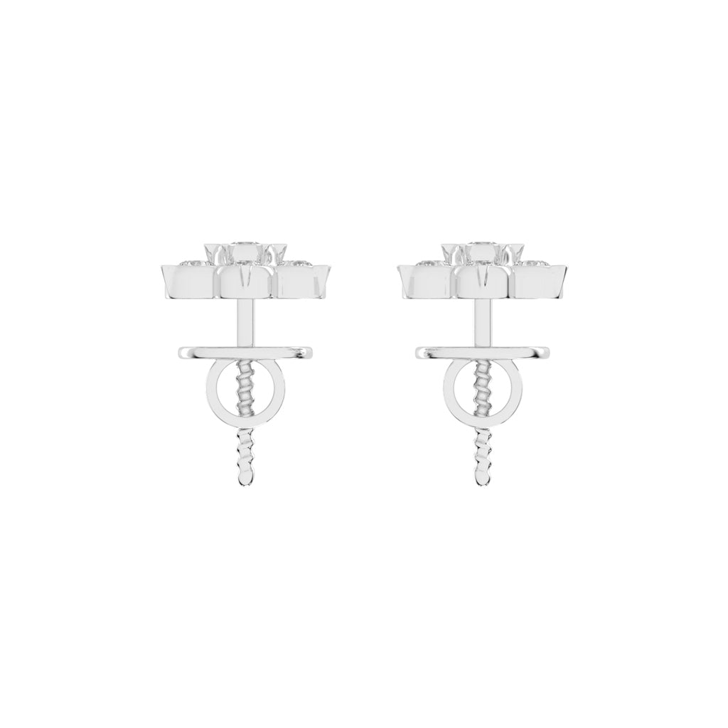 Aurelia Bezel Set Round Lab Diamond Stud Earrings