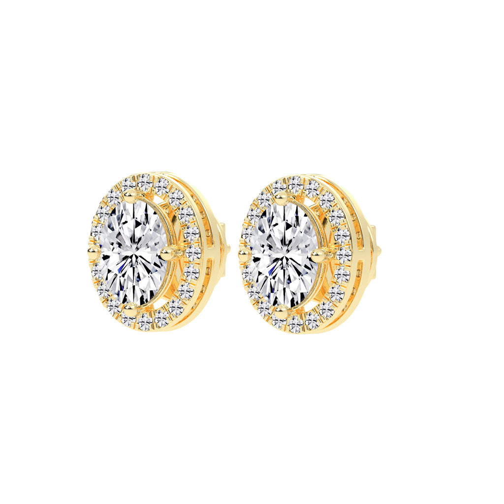 Veloura Halo Lab Diamond Stud Earrings