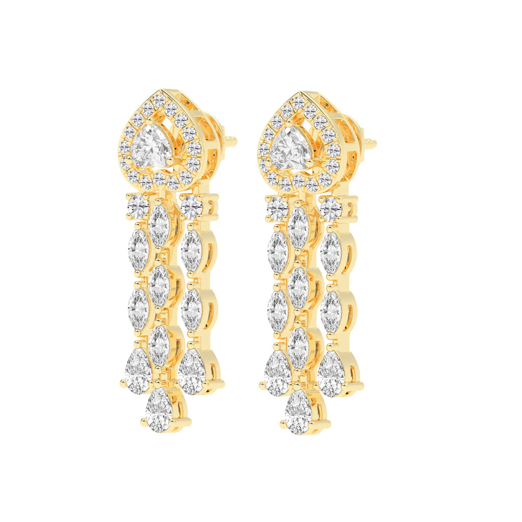 Heartfelt Cascade Diamond Dangle Earrings