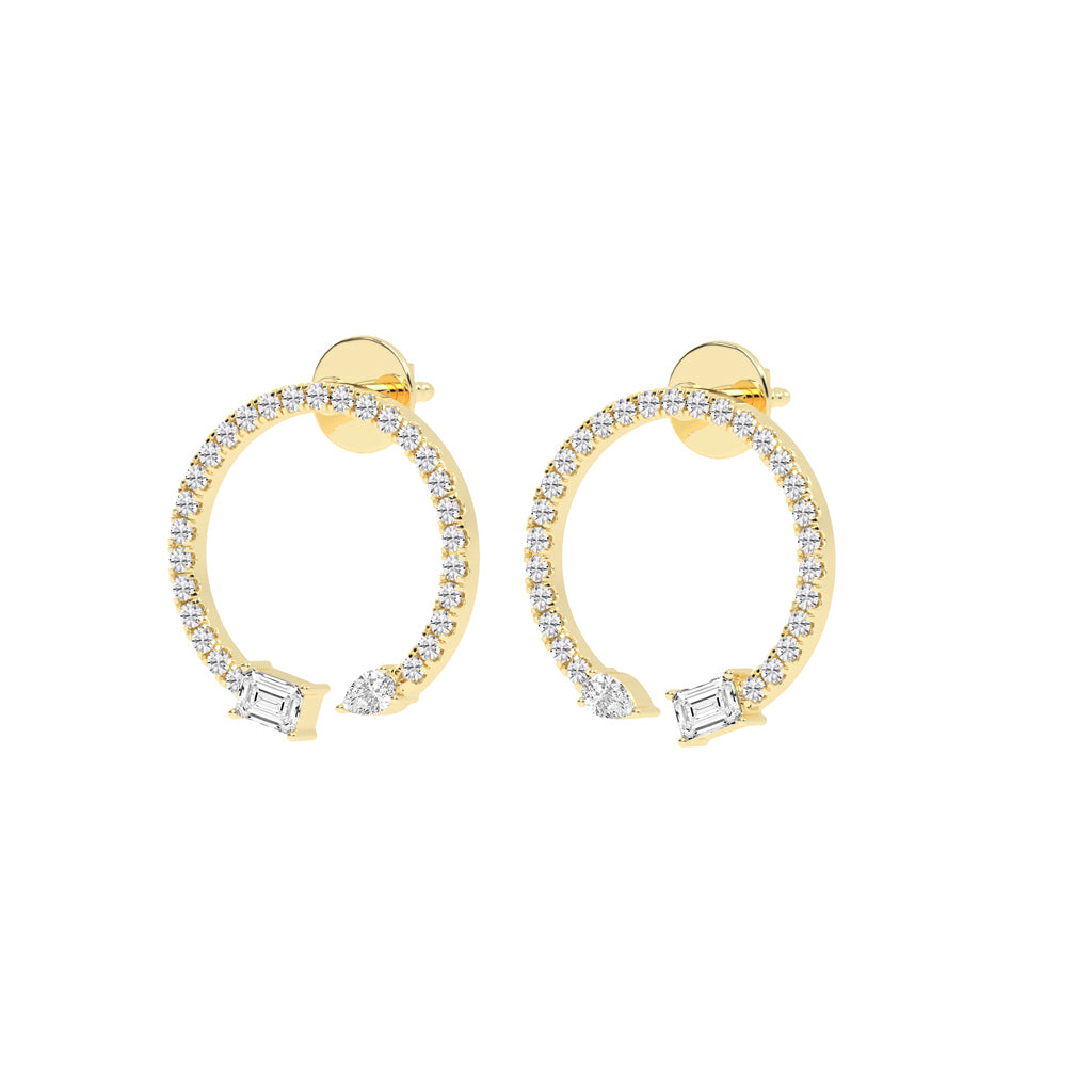Orbit & Spark Asymmetric Diamond Hoop Earrings