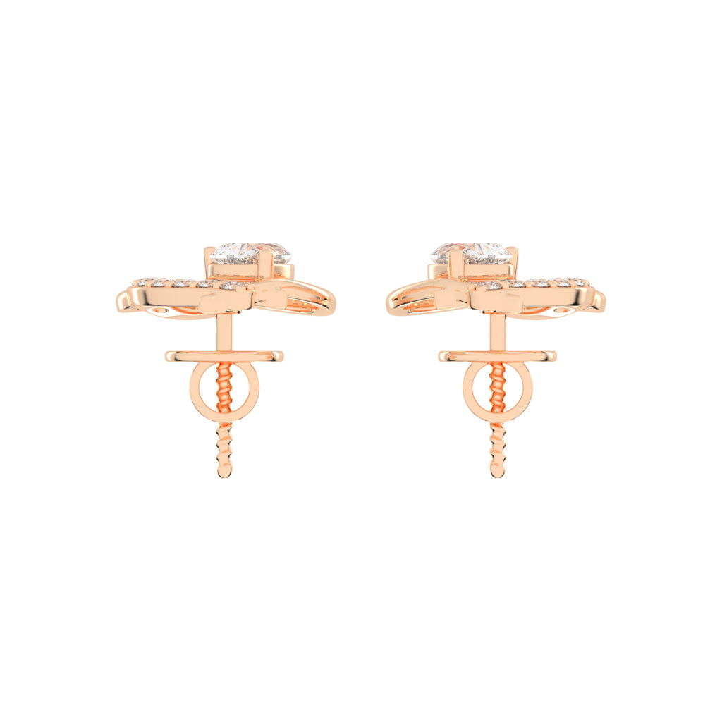 Entwined Hearts Diamond Stud Earrings