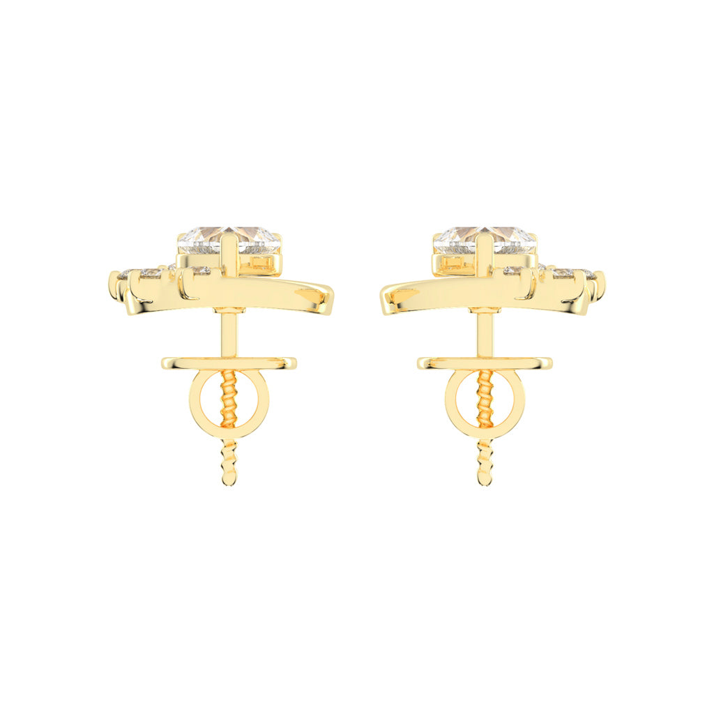 Sparkling Heart Aura Diamond Cluster Earrings