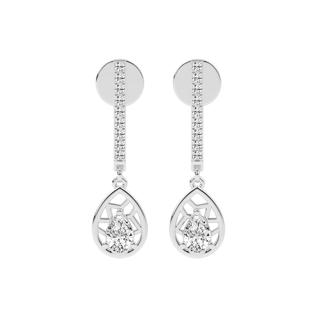 Linear Luxe Teardrop Dangle Earrings