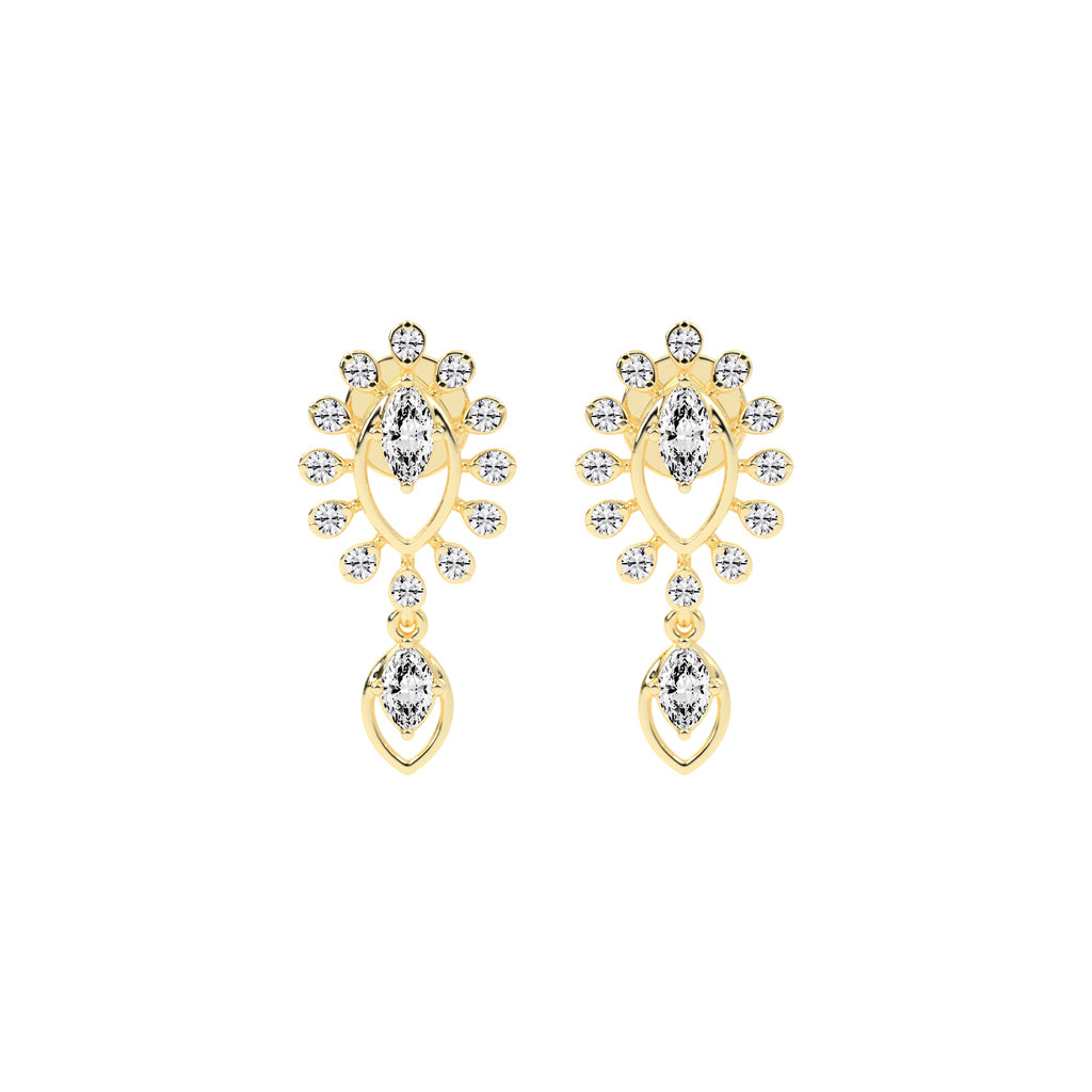 Regal Bloom Pavé Drop Earrings