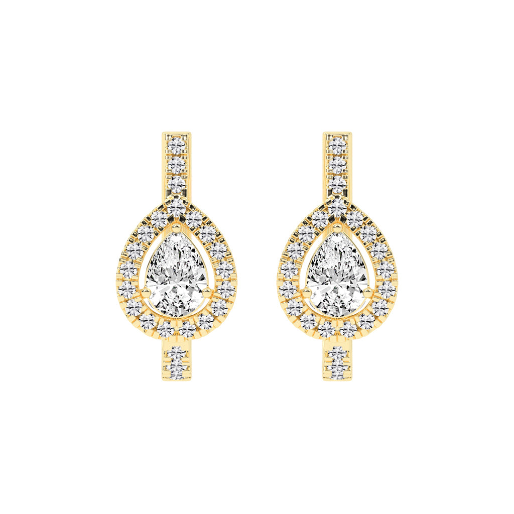 "Tear of Light" Pavé Accent Earrings
