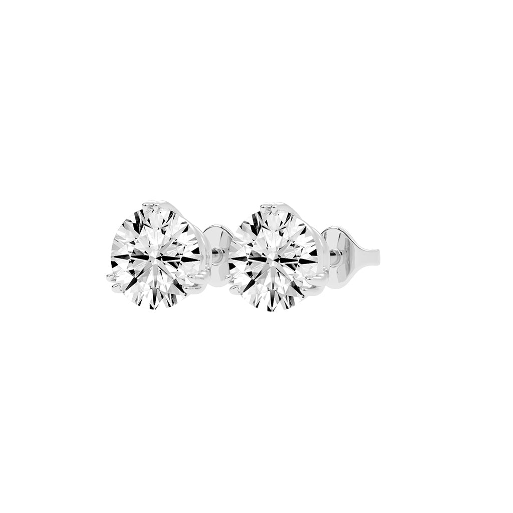 Classic Three-Prong Stud Earrings