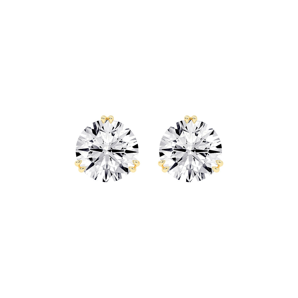 Classic Three-Prong Stud Earrings