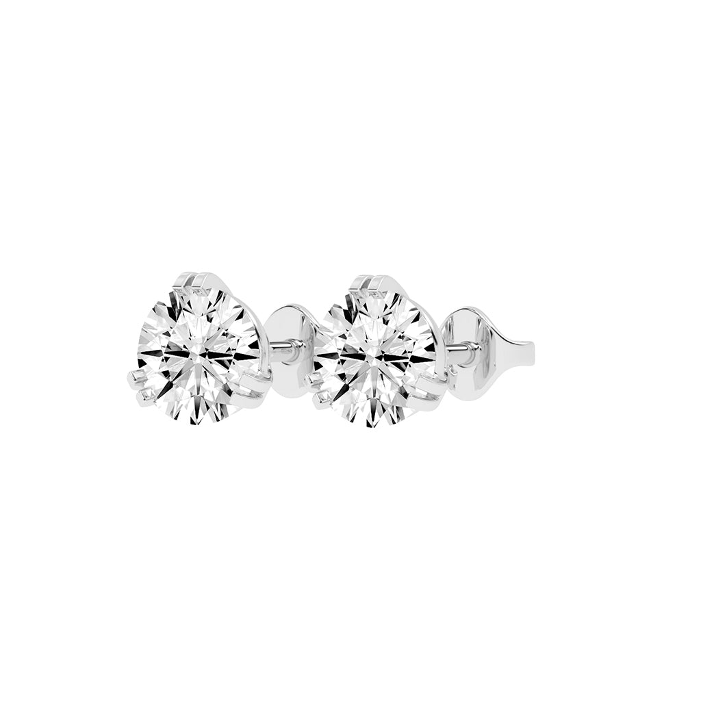 Minimalist Trio-Prong Stud Earrings