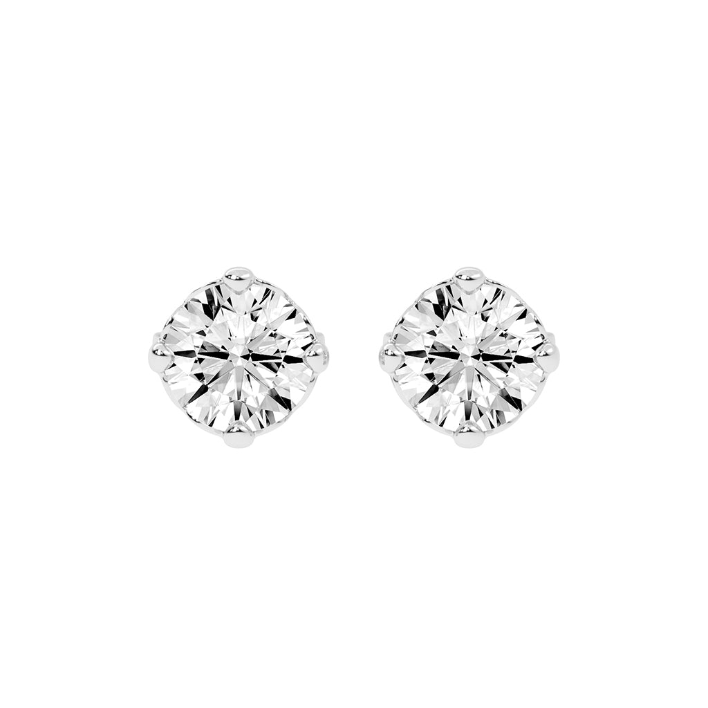 Brilliant Round Studs with Unique Bezel