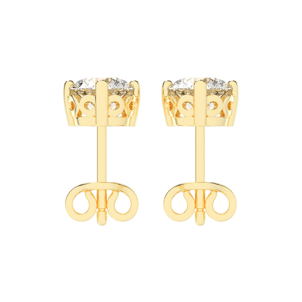 Brilliant Round Studs with Unique Bezel