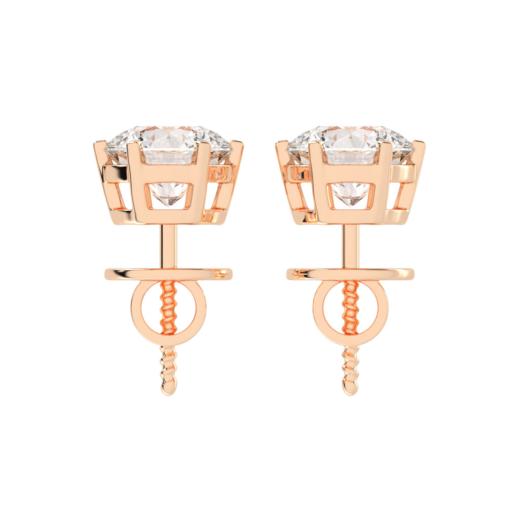 Timeless Six-Prong Round Stud Earrings