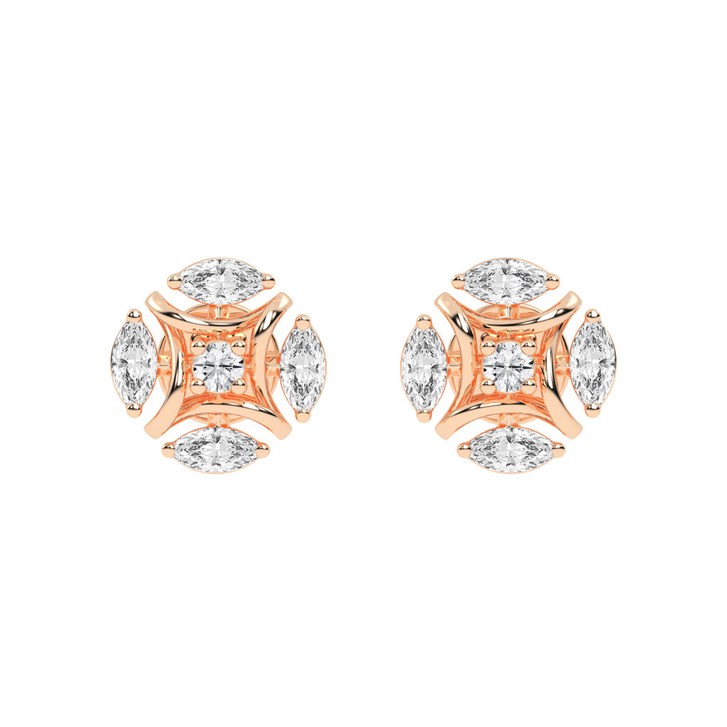 Celestial Marquise Bloom Diamond Cluster Studs