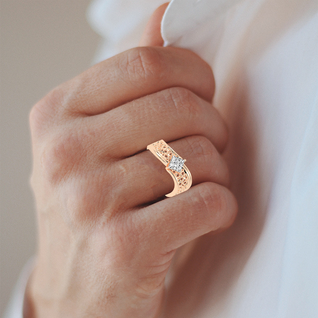 1.00Ct Princess Shape Solitaire