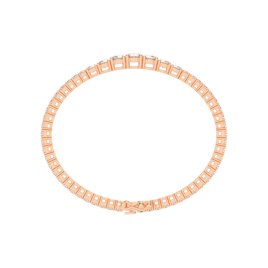 Riona 6Ct Sterling Round Cut Tennis Lab Diamond Bracelet