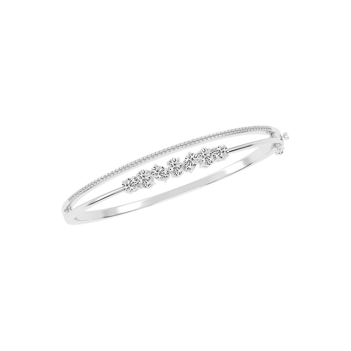 Elara 2Ct Split Oval Cut Kada Lab Diamond Bracelet