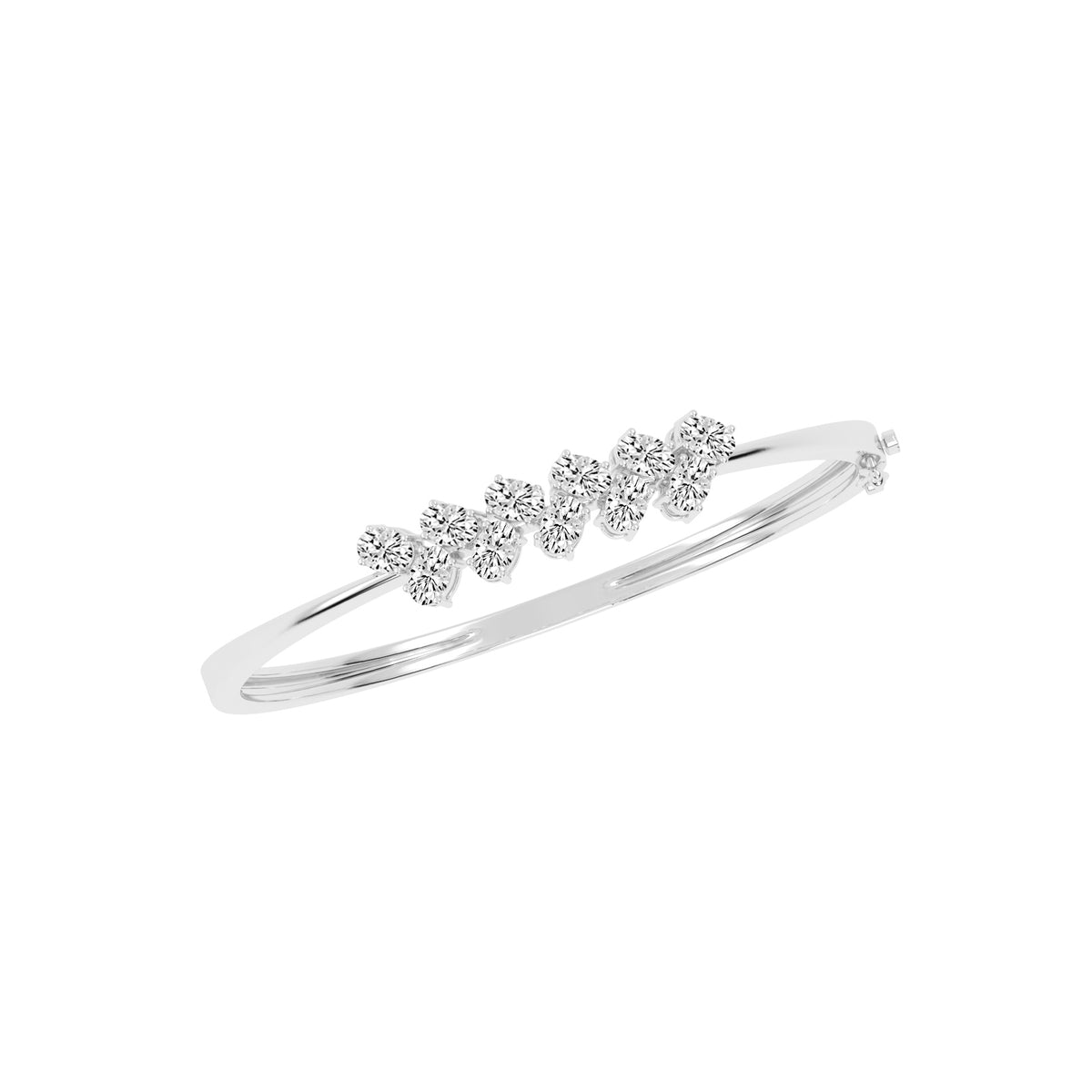Alina 3Ct Reversed Tapred Oval Cut Kada Lab Diamond Bracelet