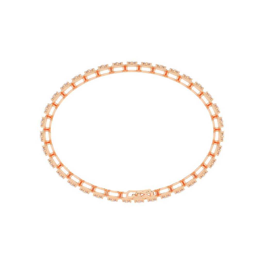 Thalia 2.5Ct Miracle Setting Round Cut Tennis Lab Diamond Bracelet