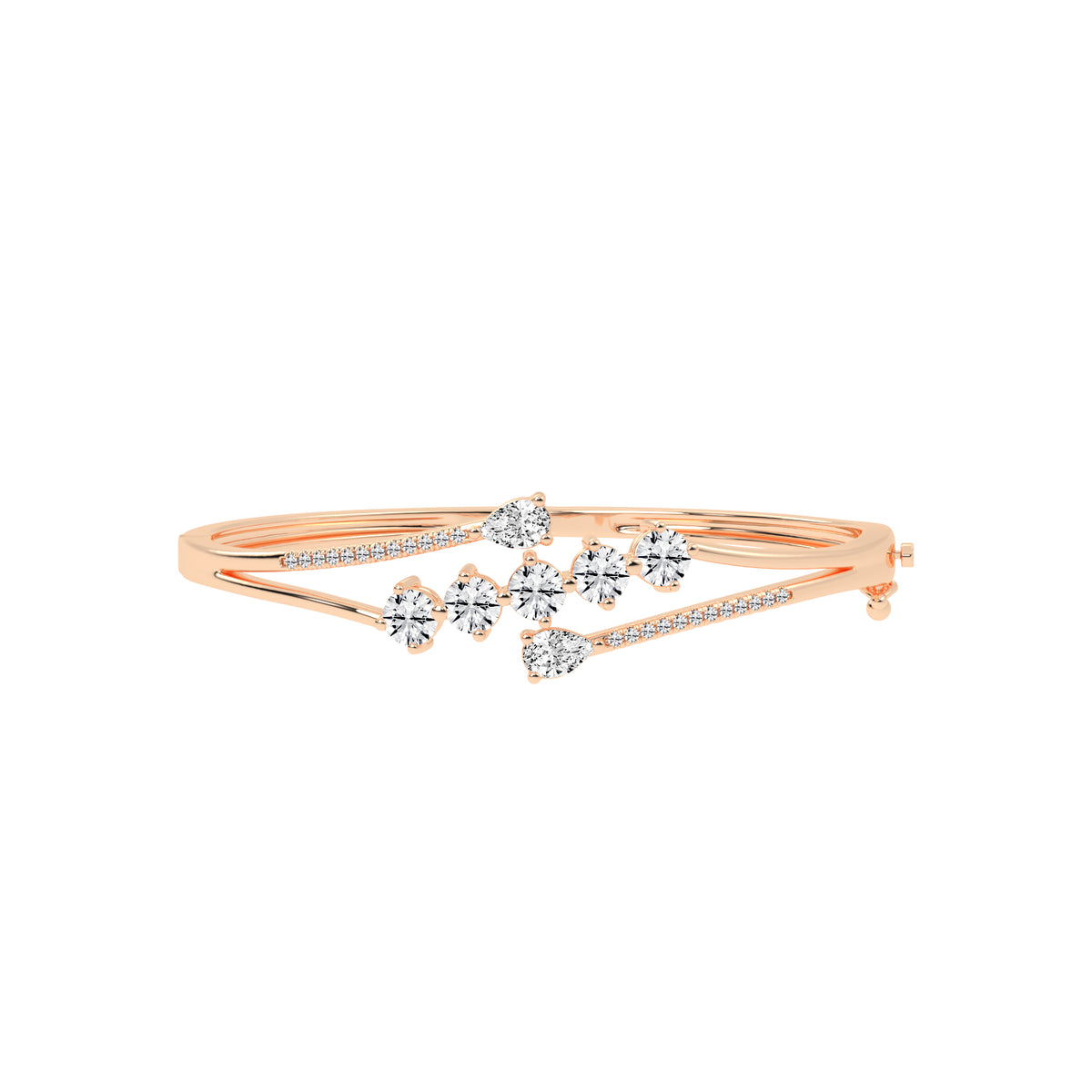 Arelis 3.75Ct Bypass Pear Cut Kada Lab Diamond Bracelet