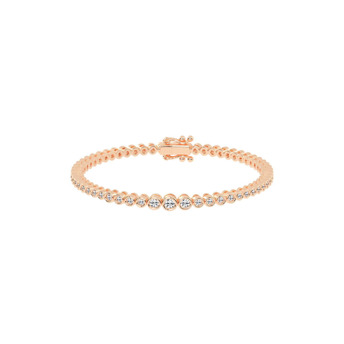 Livia 1.25Ct Bezel Round Cut Tennis Lab Diamond Bracelet