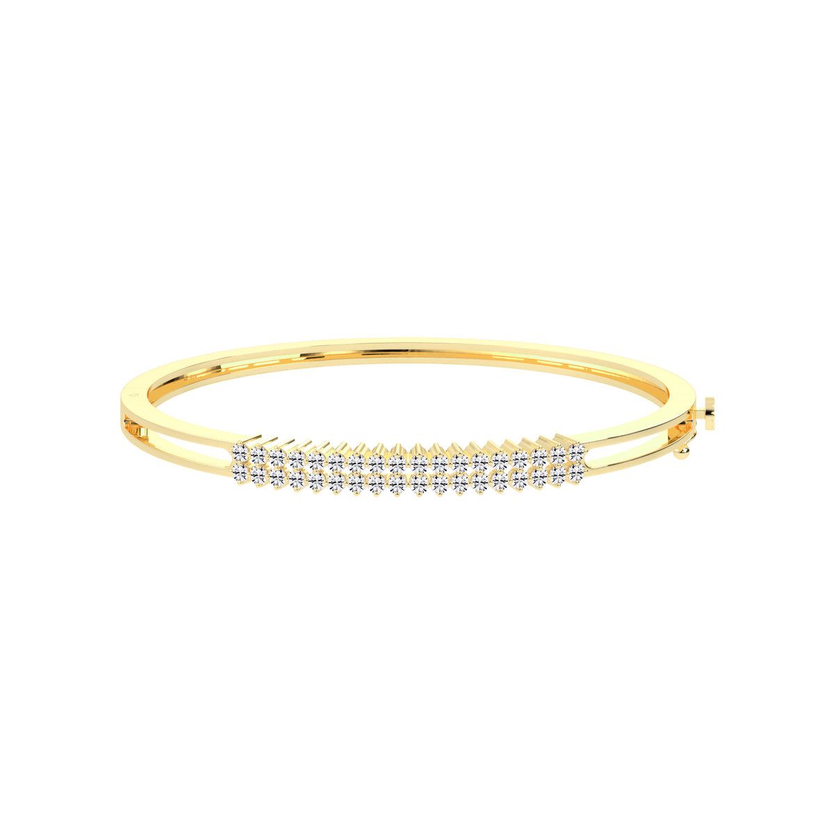 Miri 1.25Ct Two Row Round Cut Kada Lab Diamond Bracelet