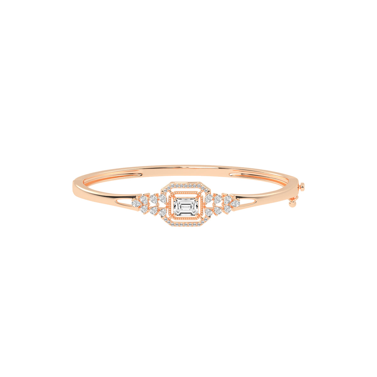 Daria Split Shank Emerald Cut Kada Lab Diamond Bracelet