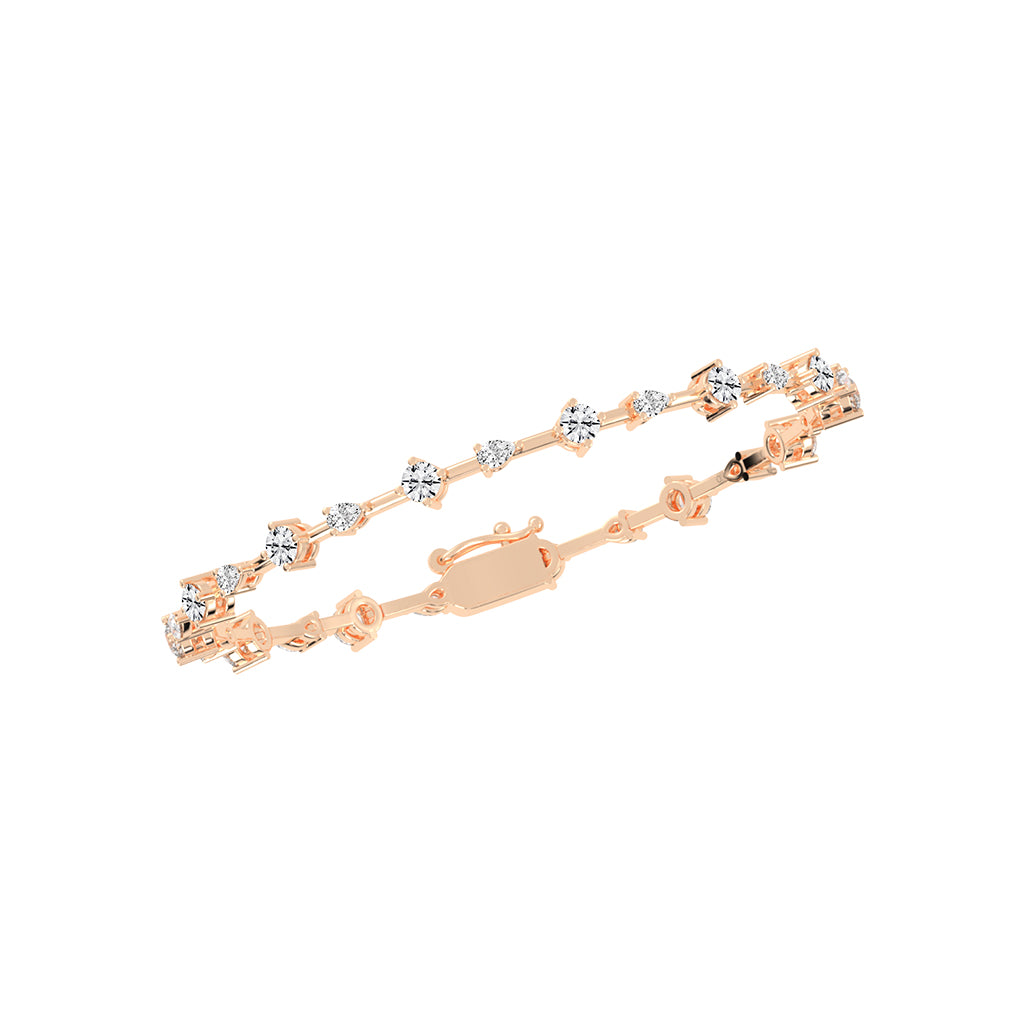 Ivory Diamond Round Cut Delicate Lab Diamond Bracelet