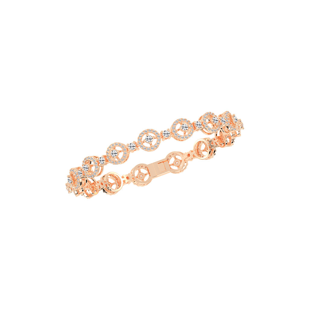 Anya 3.25Ct Studded Round Cut Fancy Lab Diamond Bracelet