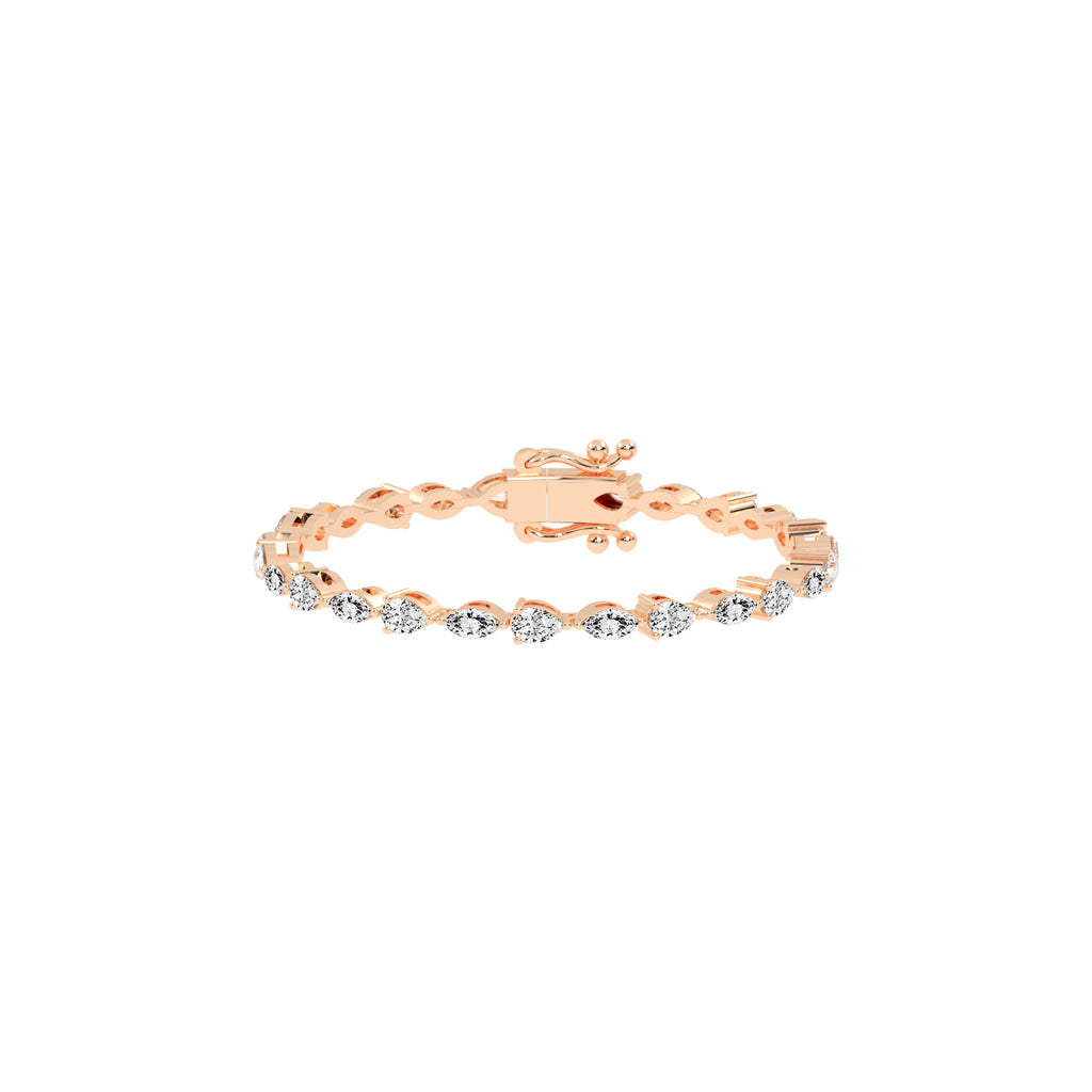 Rinna 3.75Ct Shared Setting Fancy Lab Diamond Bracelet