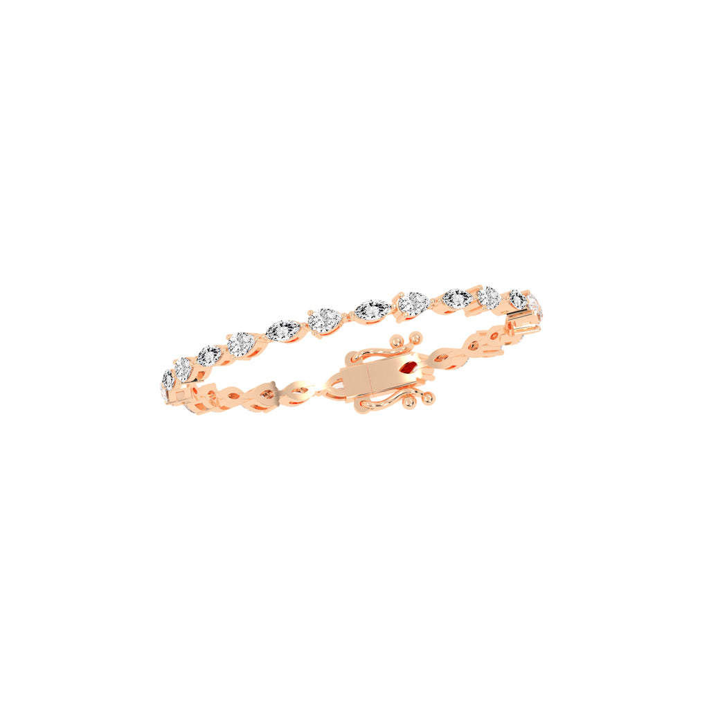 Rinna 3.75Ct Shared Setting Fancy Lab Diamond Bracelet