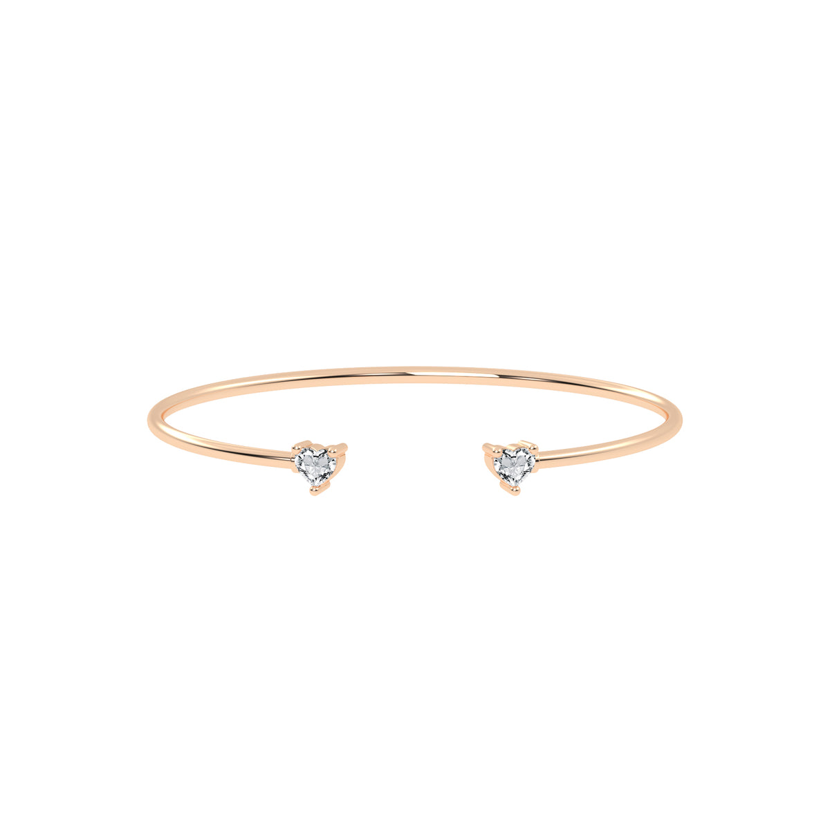 Regal Three Prong Open Heart Delicate Lab Diamond Bracelet