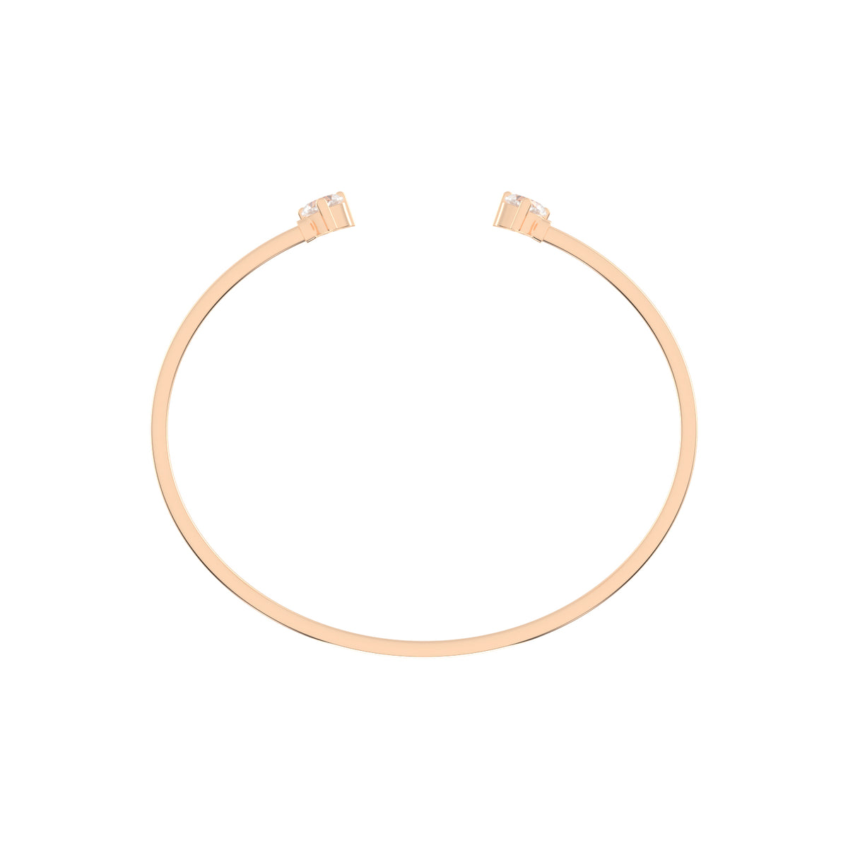 Regal Three Prong Open Heart Delicate Lab Diamond Bracelet