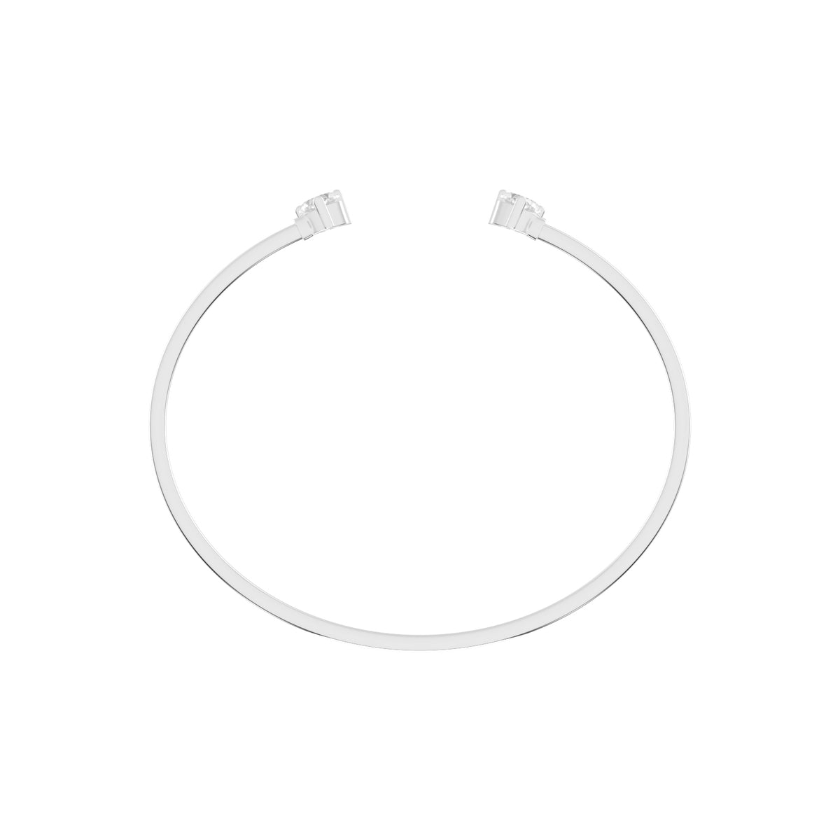 Regal Three Prong Open Heart Delicate Lab Diamond Bracelet