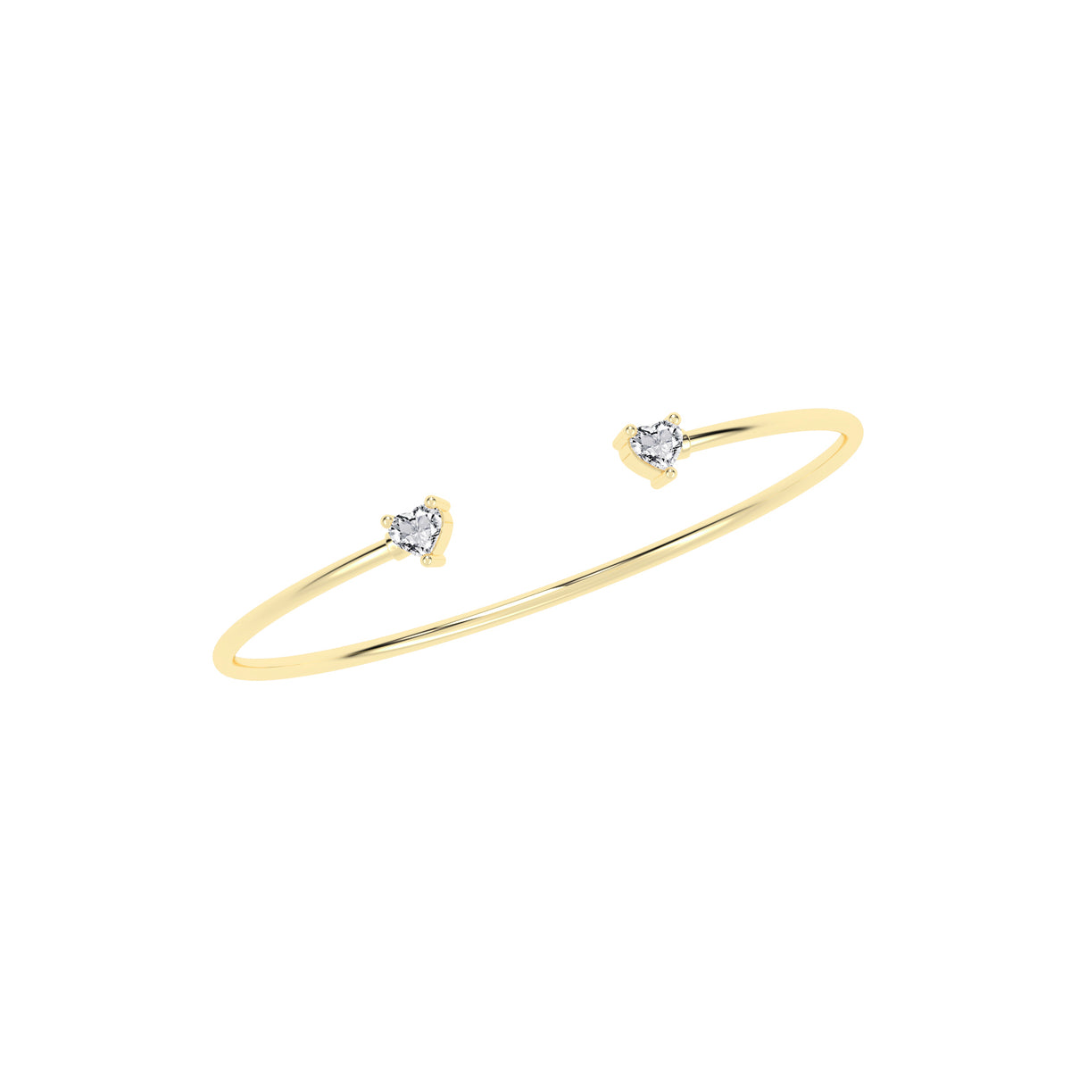 Regal Three Prong Open Heart Delicate Lab Diamond Bracelet
