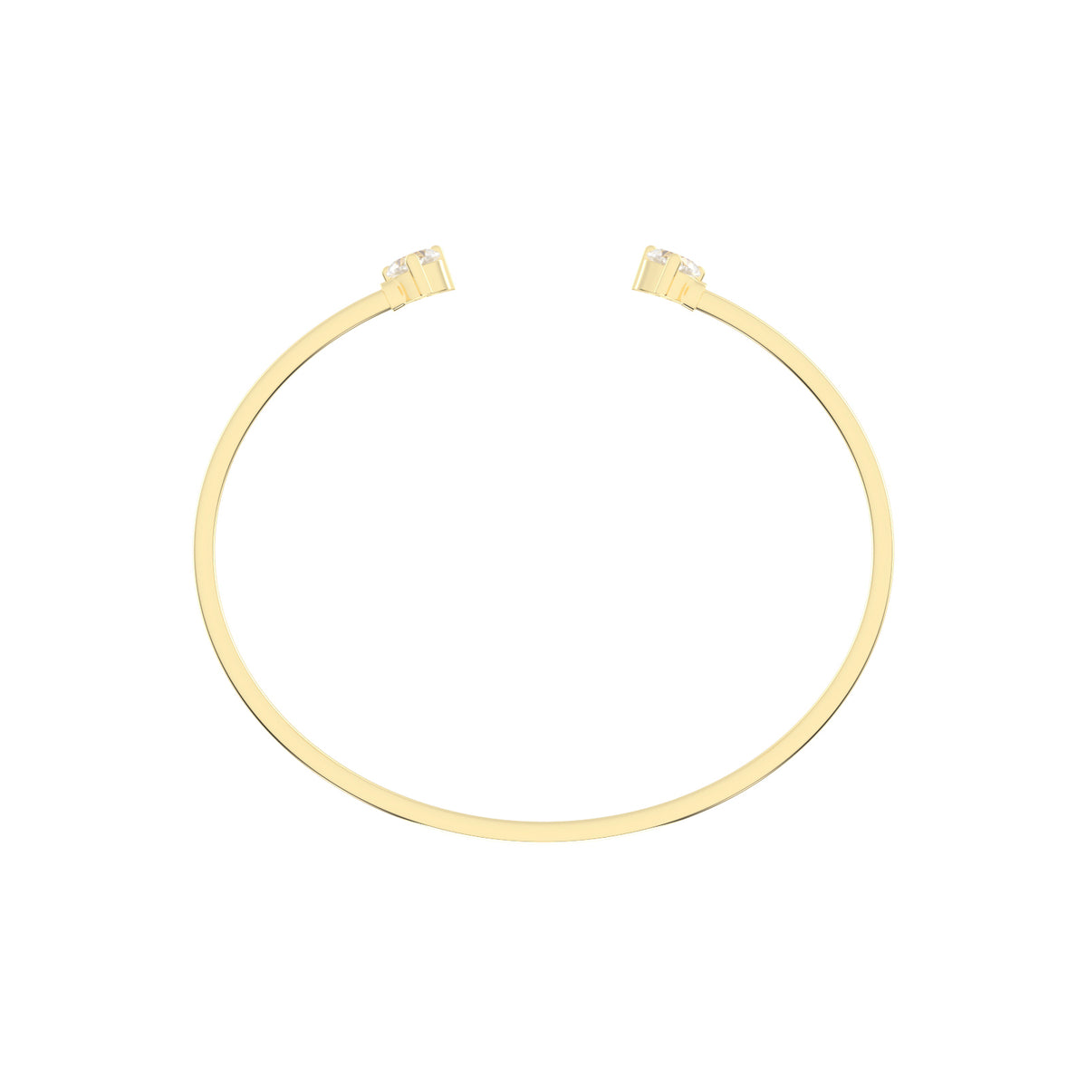Regal Three Prong Open Heart Delicate Lab Diamond Bracelet