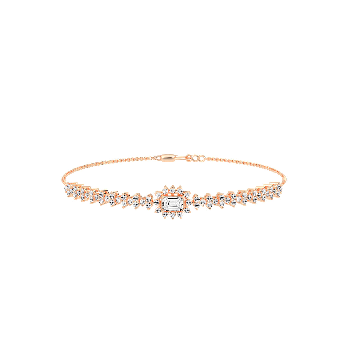 Delistreve Split Shank Round Cut Delicate Lab Diamond Bracelet