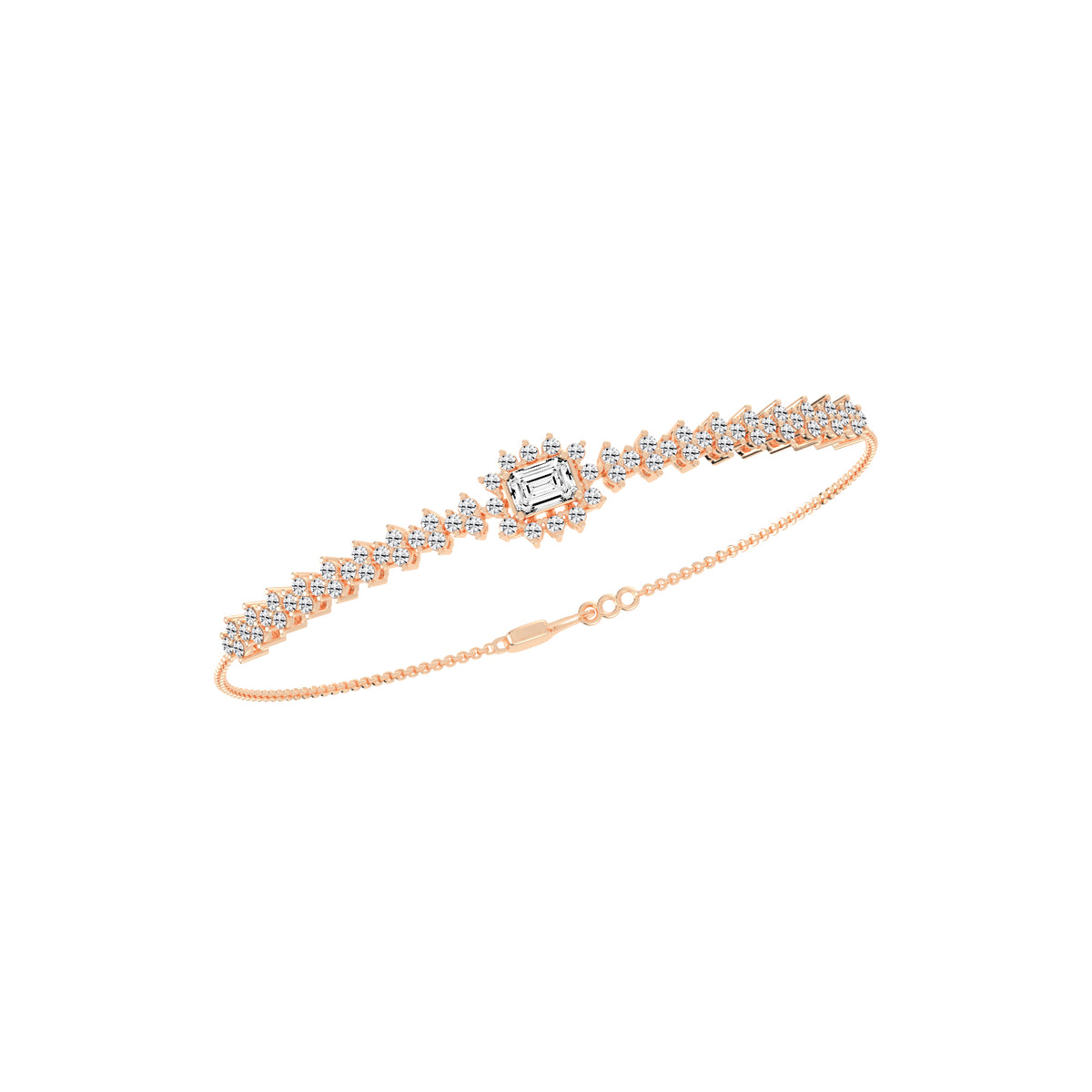 Delistreve Split Shank Round Cut Delicate Lab Diamond Bracelet