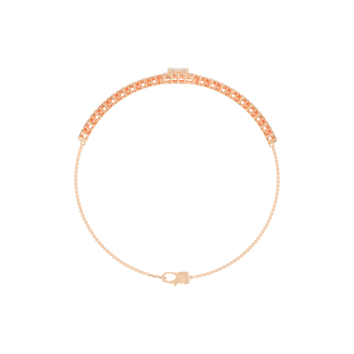 Delistreve Split Shank Round Cut Delicate Lab Diamond Bracelet