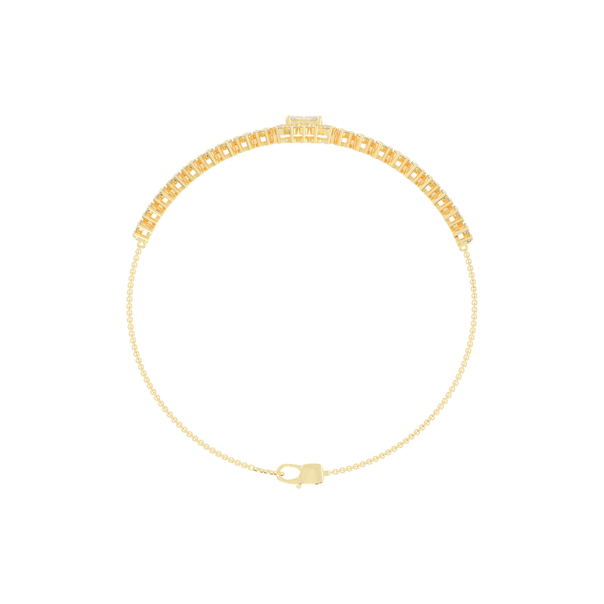 Delistreve Split Shank Round Cut Delicate Lab Diamond Bracelet