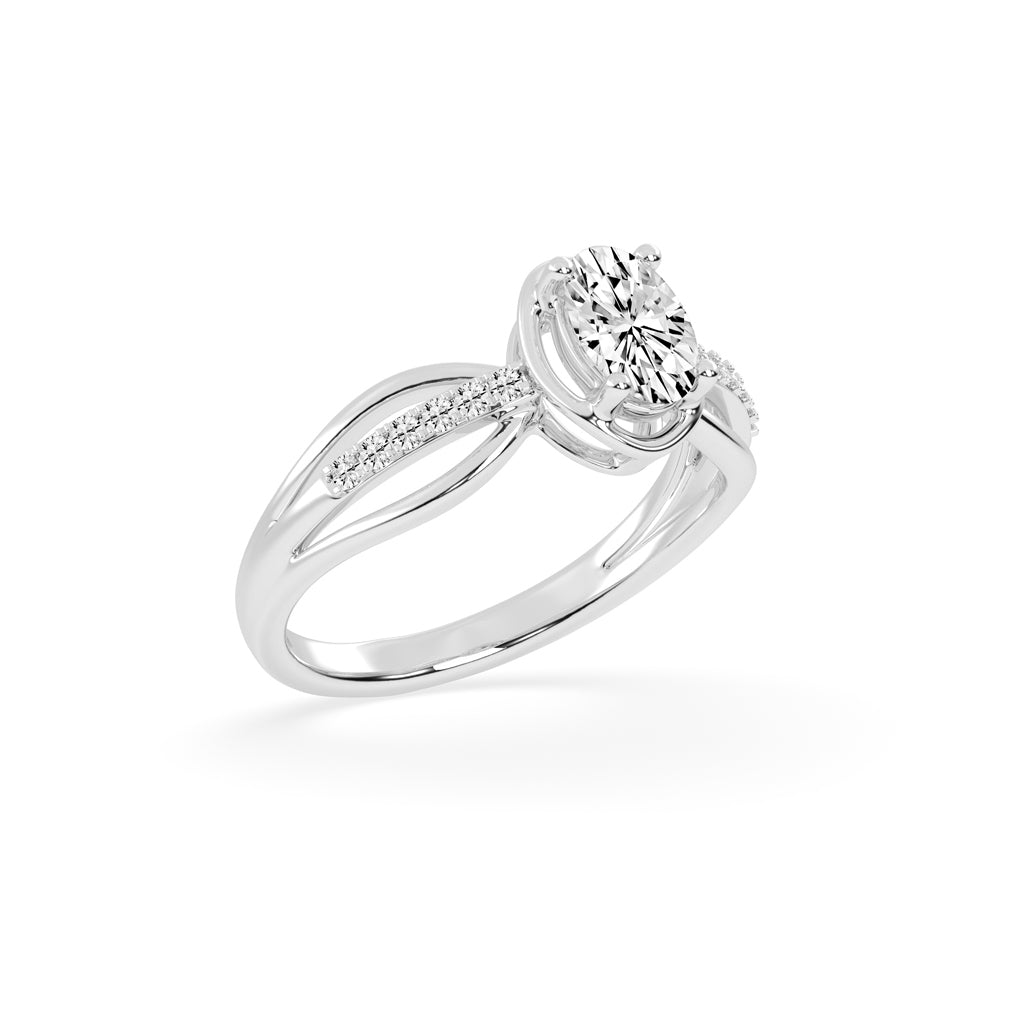 Triavell Split shank oval cut classic lab diamond ring