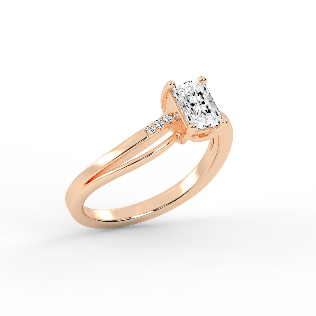 Lavenza Furay radiant cut classic lab diamond ring