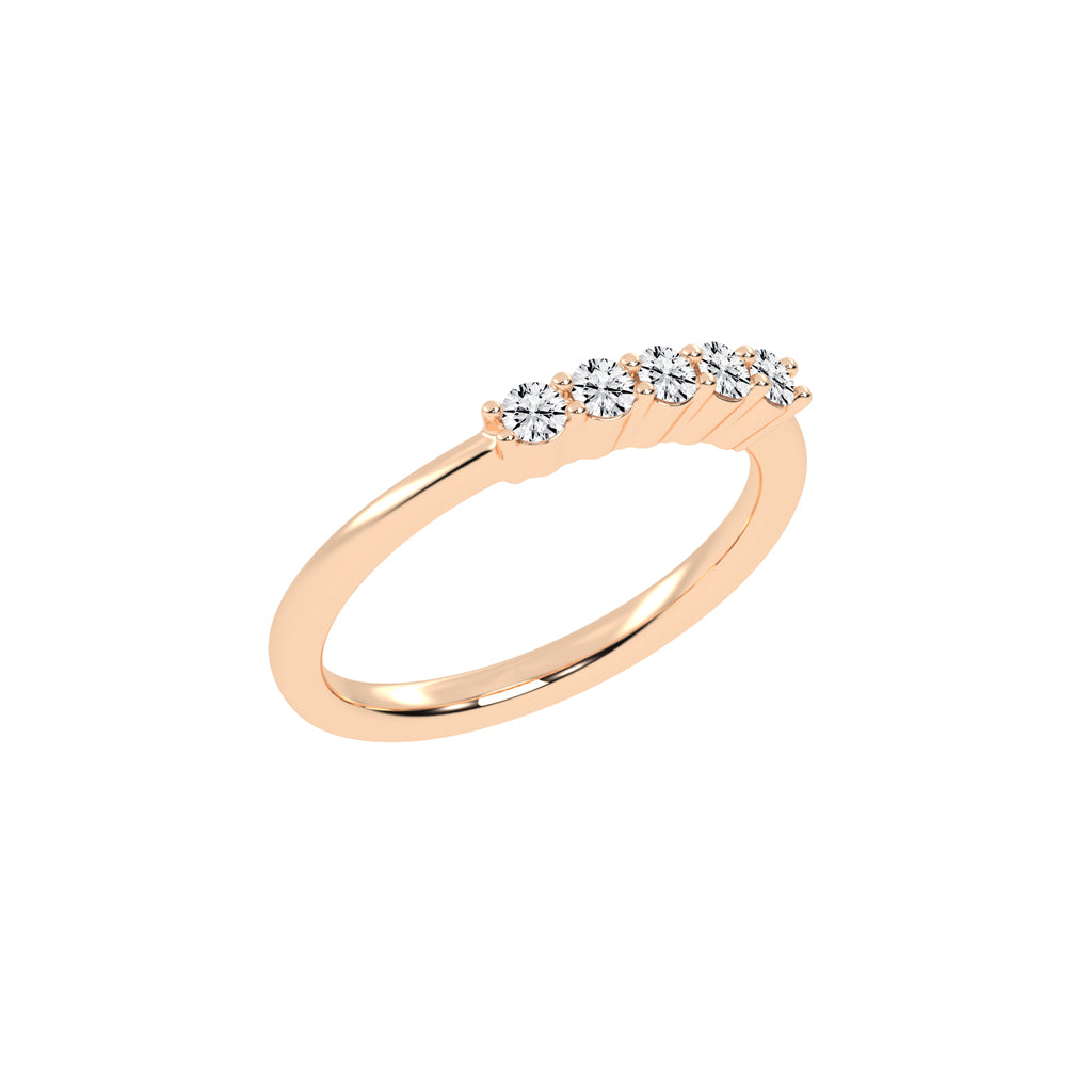 Aurelia 5 stone half eternity lab diamond ring
