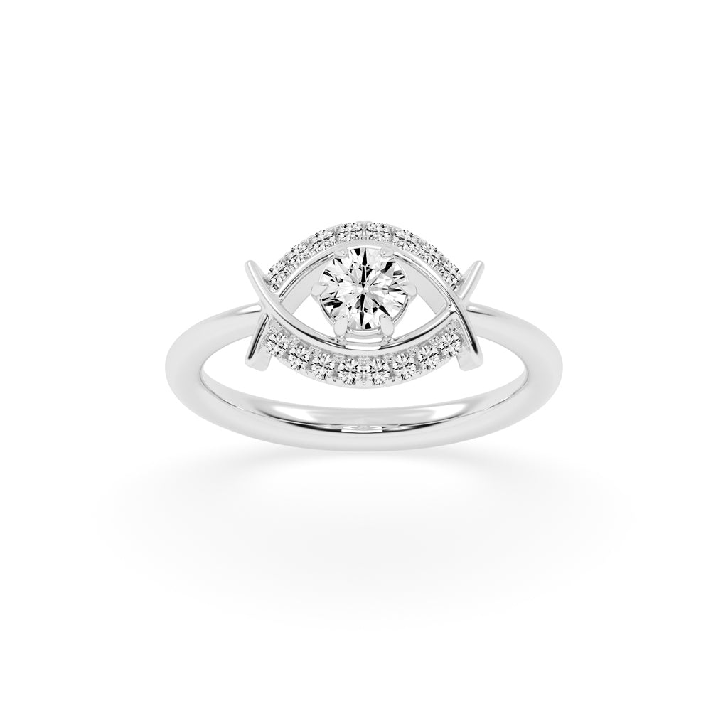 Delivora round eye cut delicate lab diamond ring