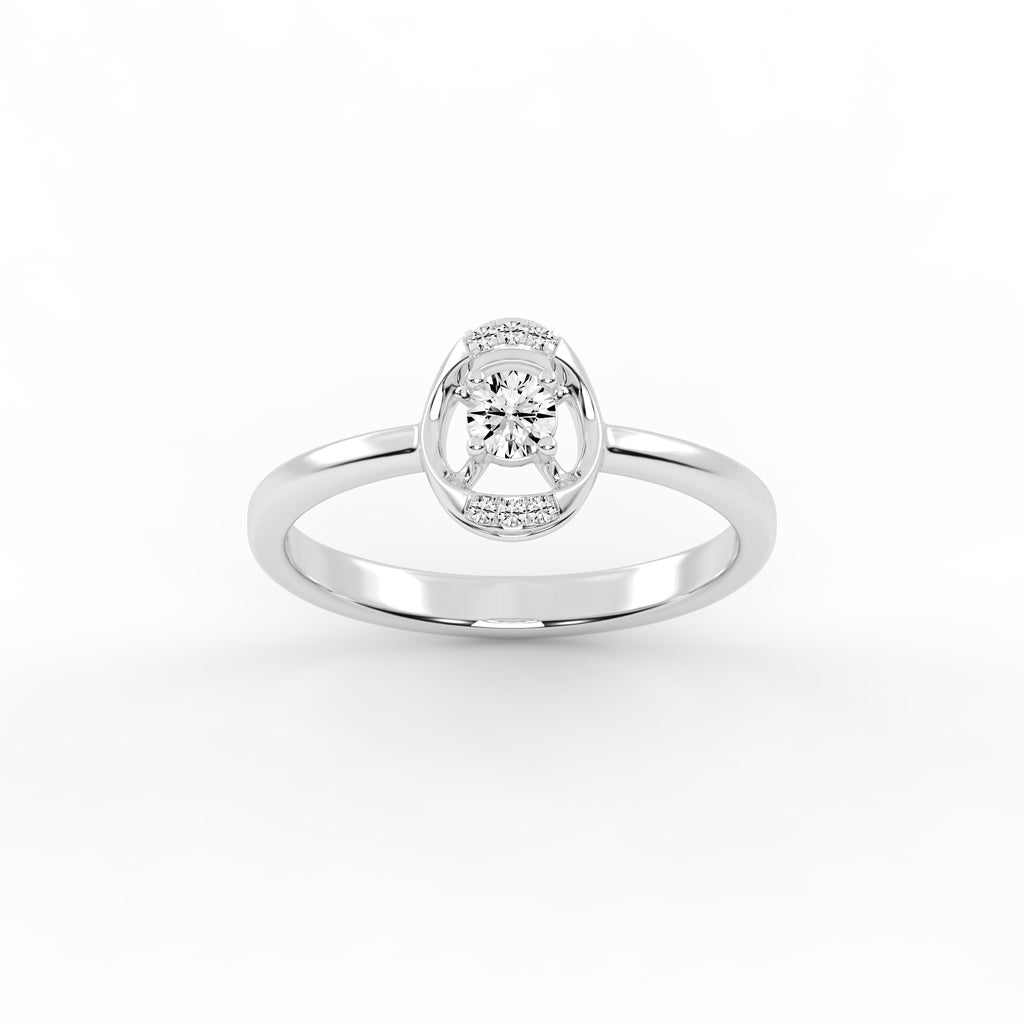 Delioris four prong round cut delicate lab diamond ring