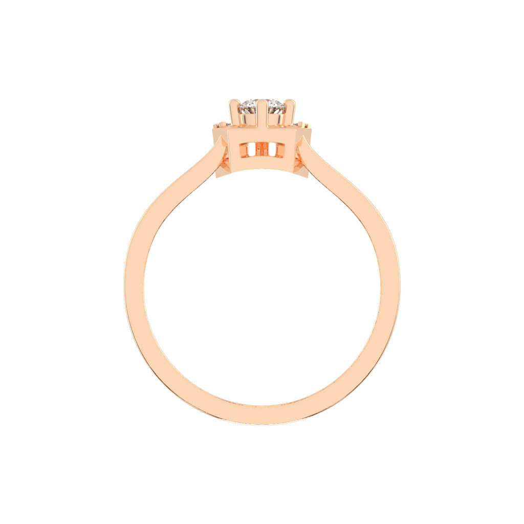 Delineura traditional round cut delicate lab diamond ring