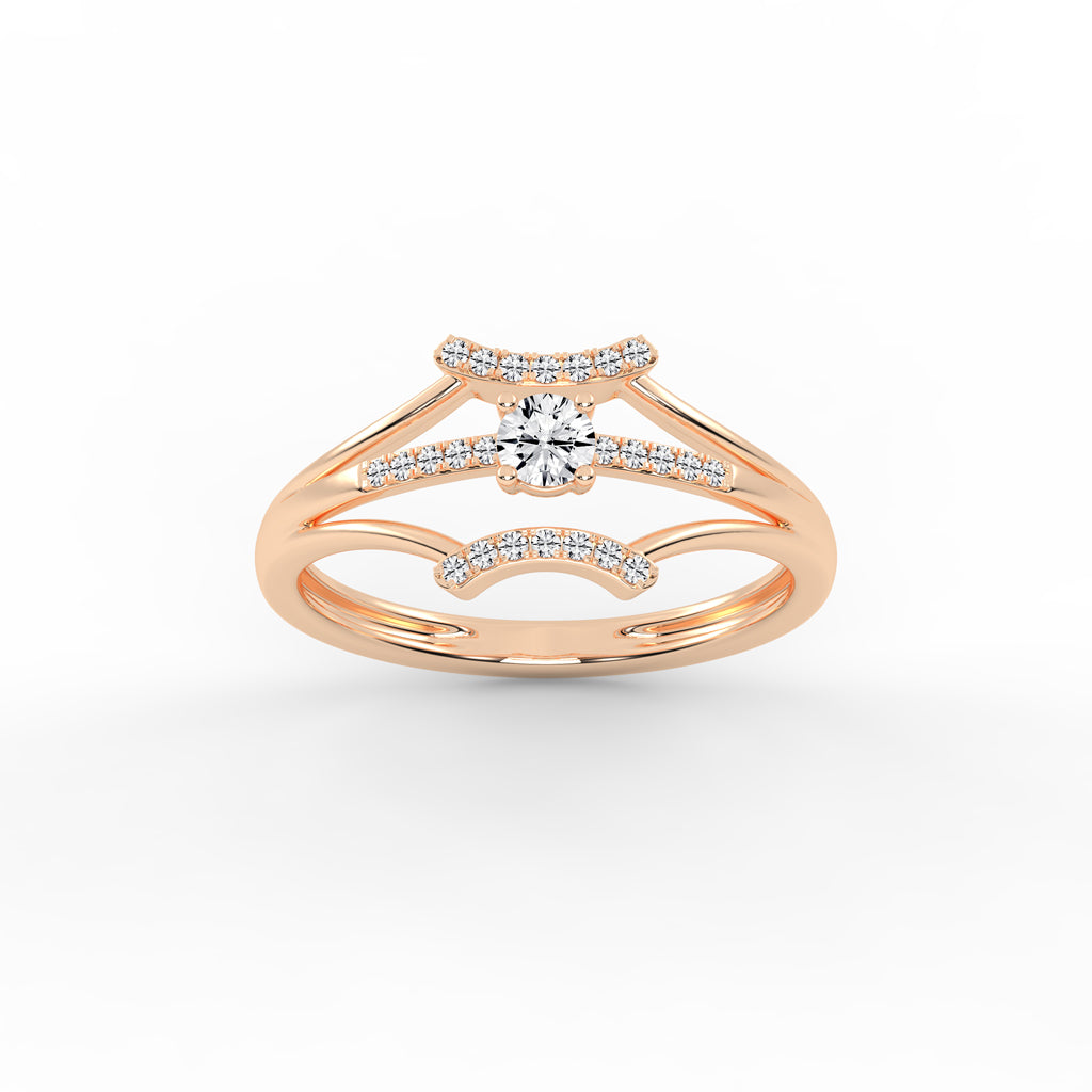 Zairos Split Shank Round Cut Classic Lab Diamond Ring
