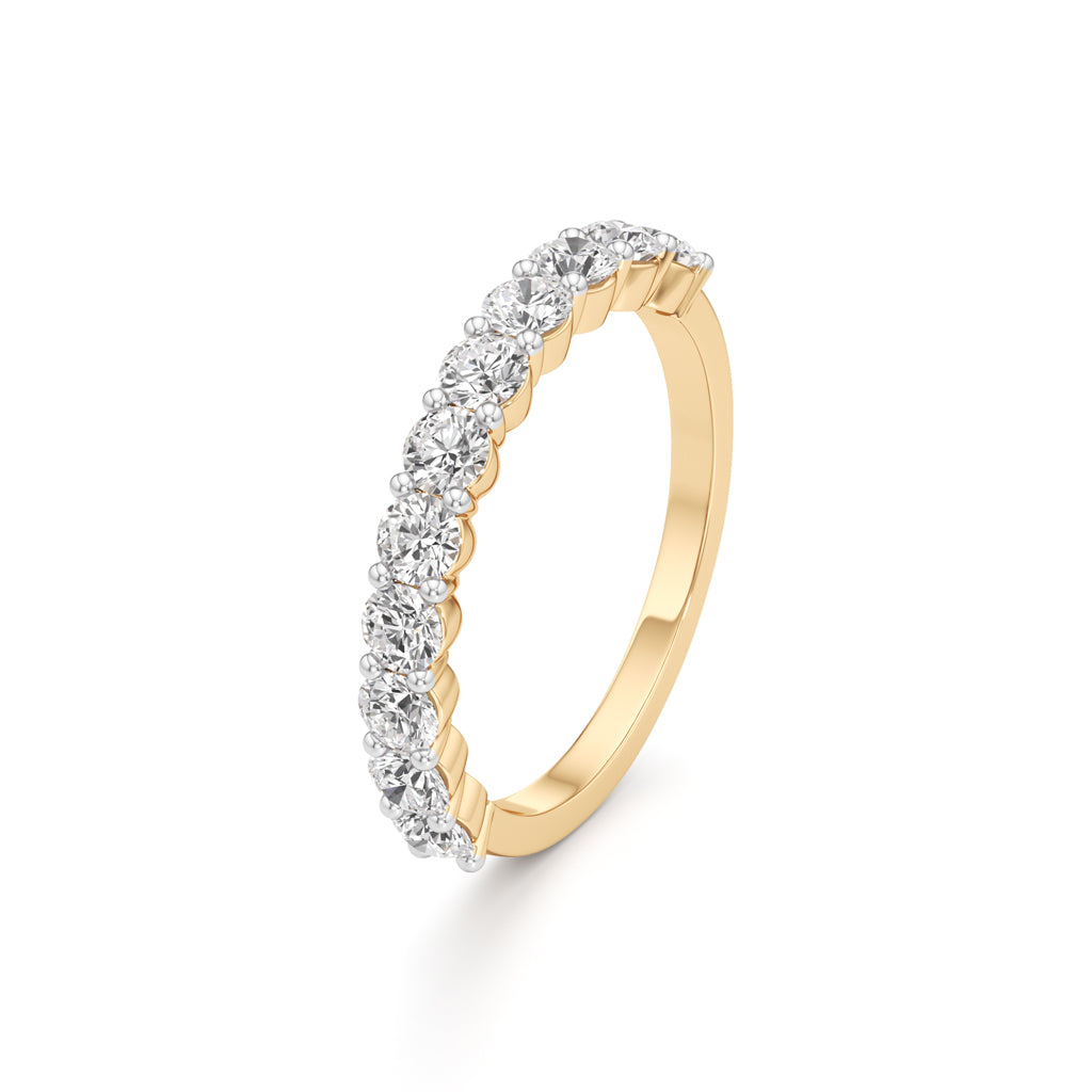 Classic Round Diamond Half-Eternity Band