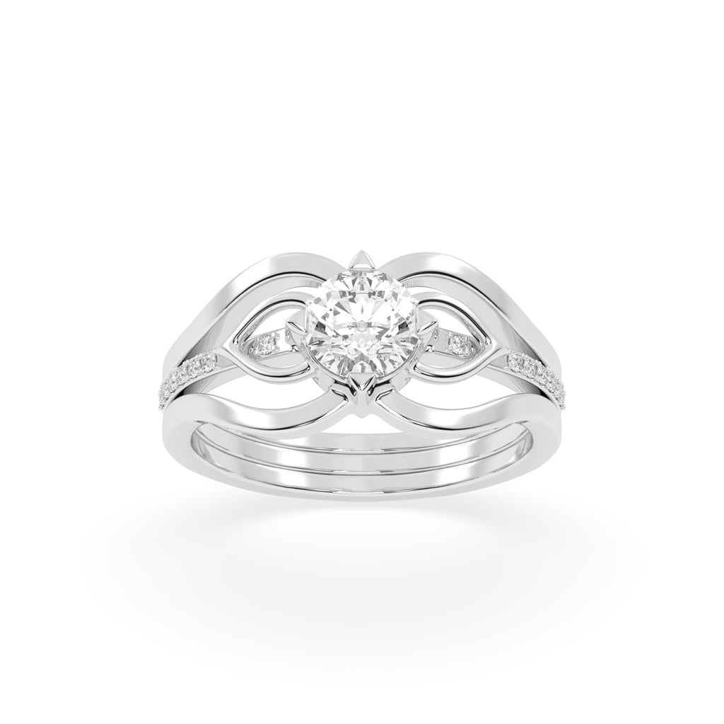 Celestium Split Shank Round Cut Classic Lab Diamond Ring