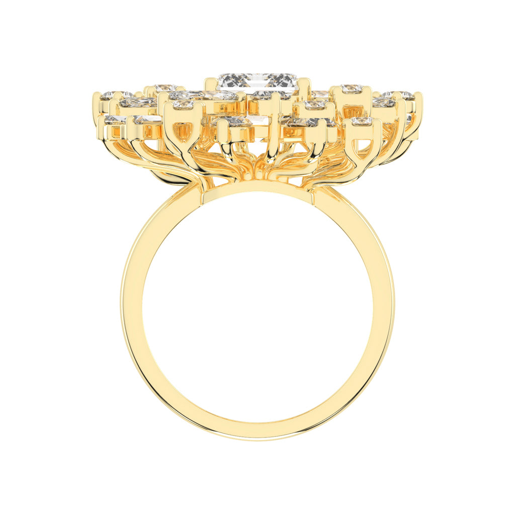 Modern Square-Cut Diamond Ring