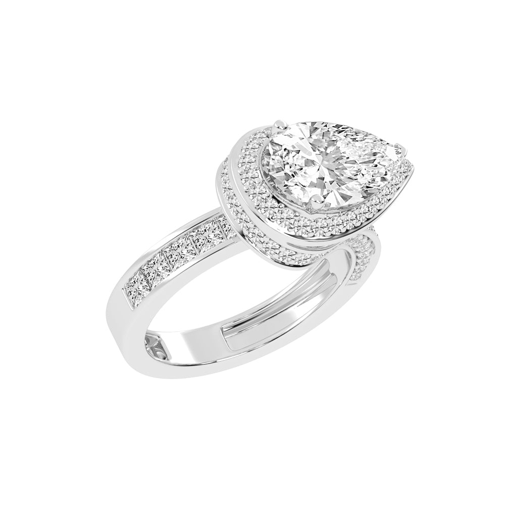 Luminous Wave Diamond Solitaire Ring