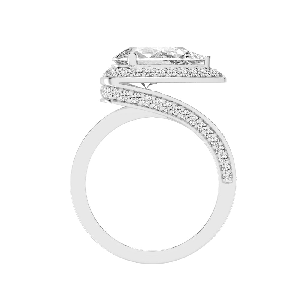 Luminous Wave Diamond Solitaire Ring
